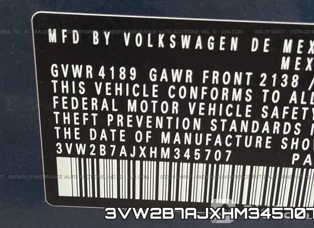 3VW2B7AJXHM345707 фото 10
