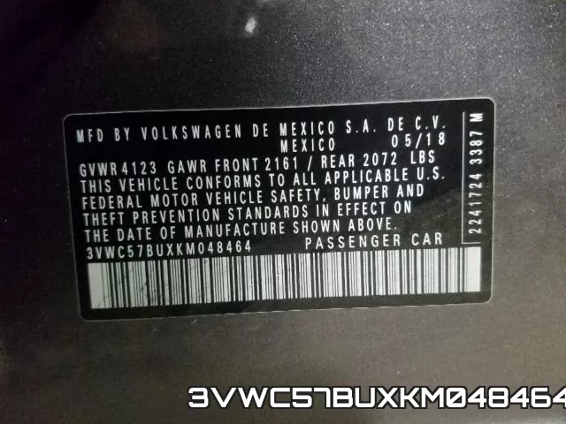 3VWC57BUXKM048464 фото 2