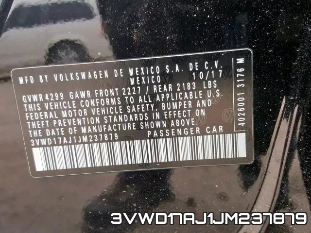 3VWD17AJ1JM237879 фото 2