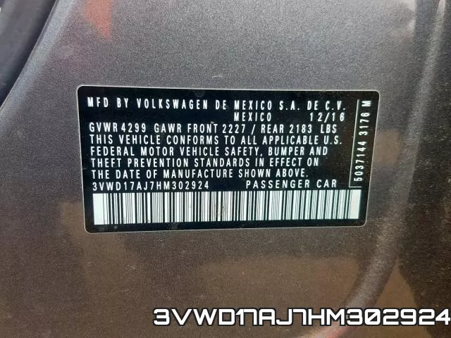 3VWD17AJ7HM302924 фото 2