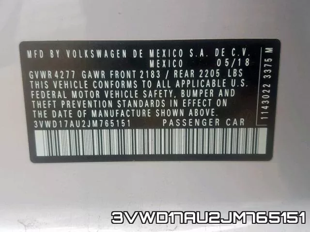 3VWD17AU2JM765151 фото 2