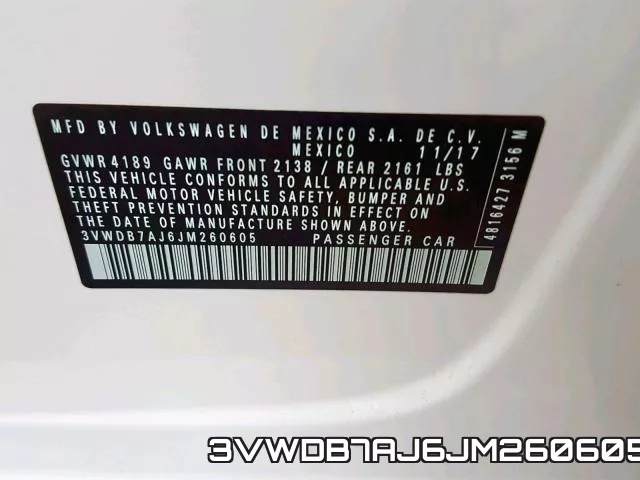 3VWDB7AJ6JM260605 фото 2