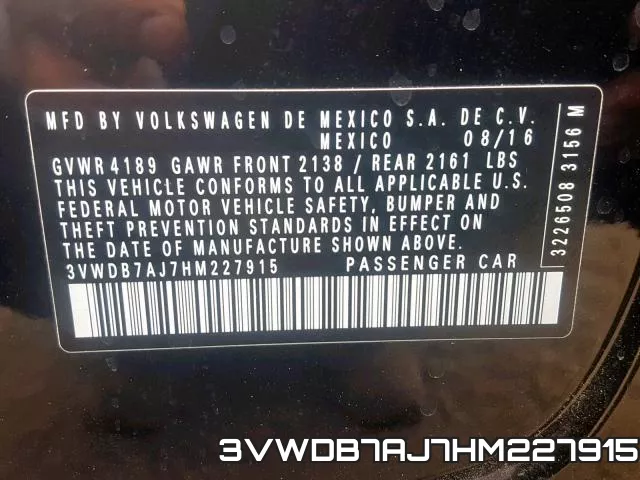 3VWDB7AJ7HM227915 фото 2