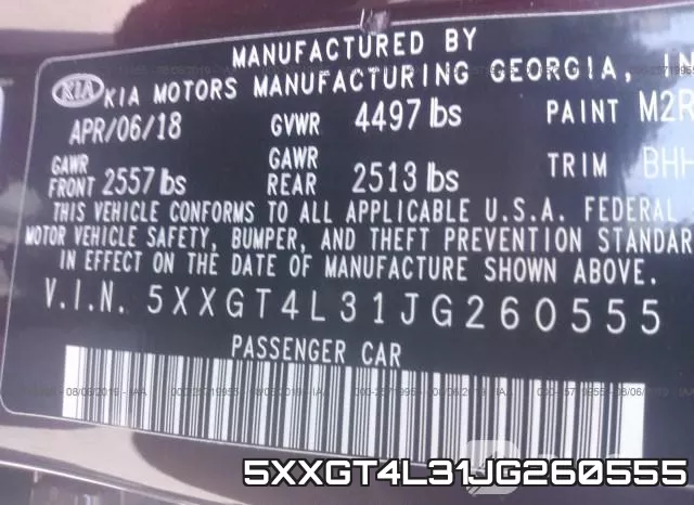 5XXGT4L31JG260555 фото 10