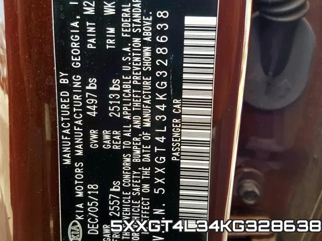 5XXGT4L34KG328638 фото 2