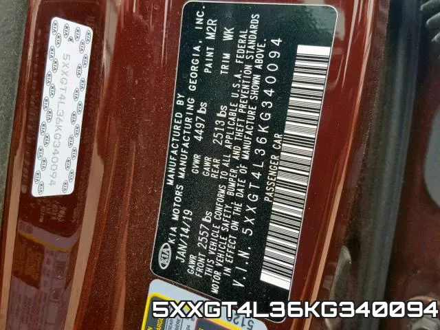 5XXGT4L36KG340094 фото 2