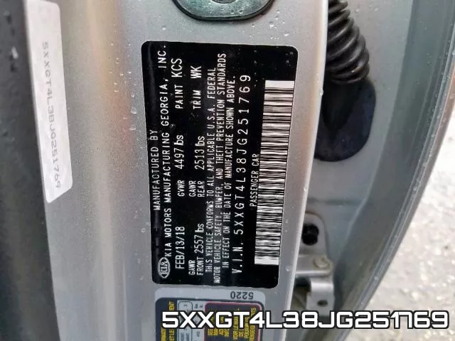 5XXGT4L38JG251769 фото 2