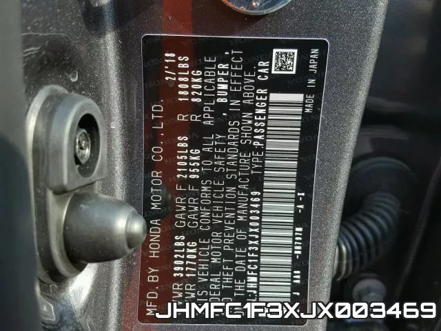 JHMFC1F3XJX003469 фото 2