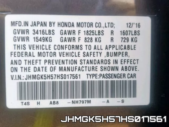 JHMGK5H57HS017561 фото 2