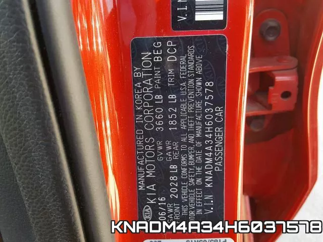 KNADM4A34H6037578 фото 2