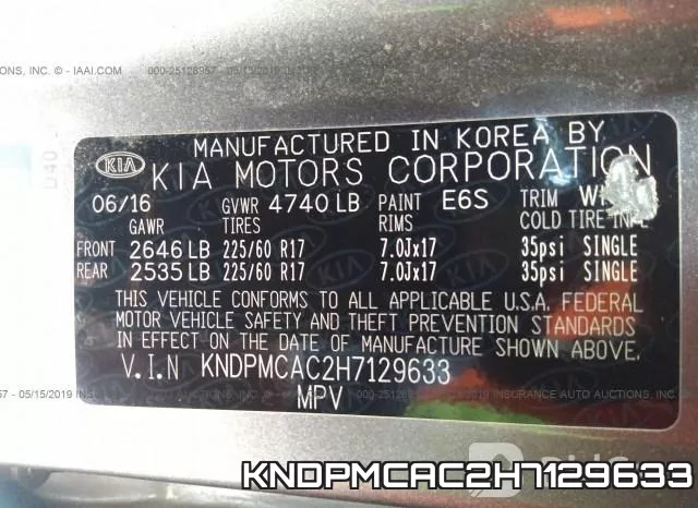 KNDPMCAC2H7129633 фото 10