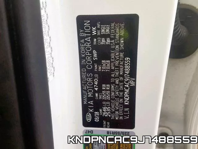 KNDPNCAC9J7488559 фото 2
