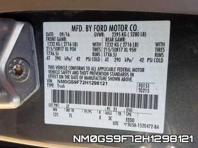 NM0GS9F72H1298121 фото 2