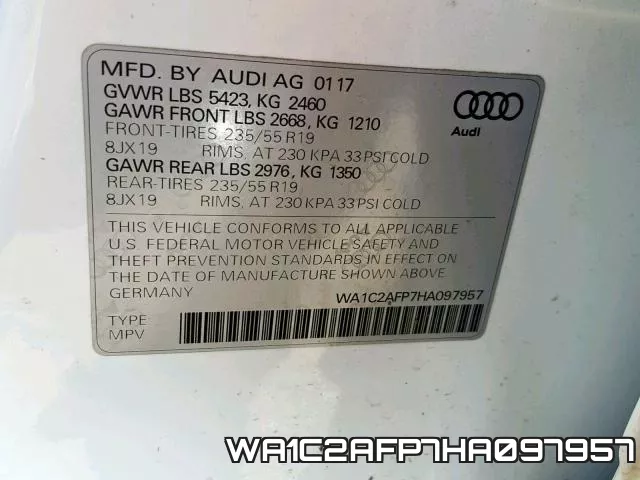 WA1C2AFP7HA097957 фото 2