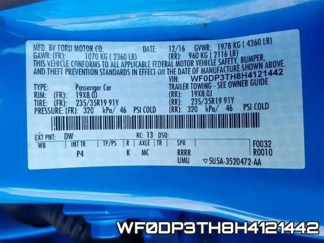 WF0DP3TH8H4121442 фото 2
