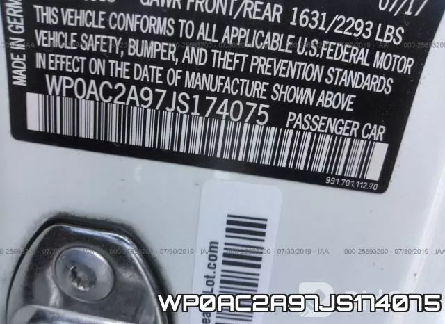WP0AC2A97JS174075 фото 10