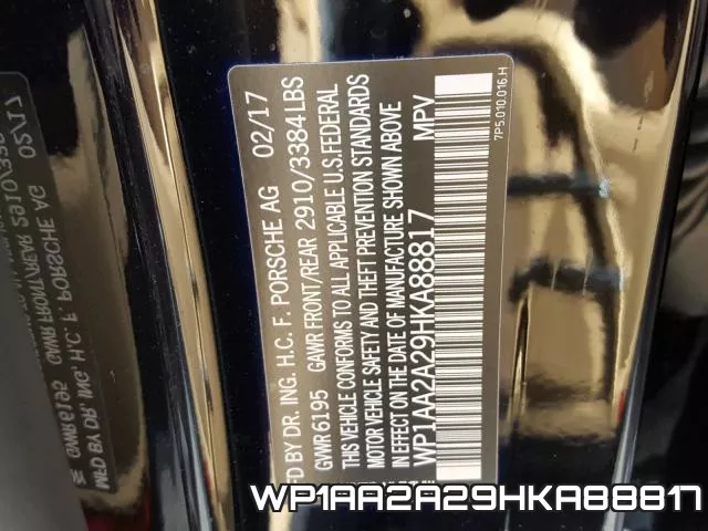 WP1AA2A29HKA88817 фото 2
