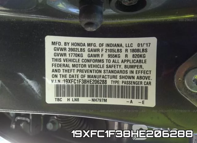19XFC1F38HE206288 фото 10