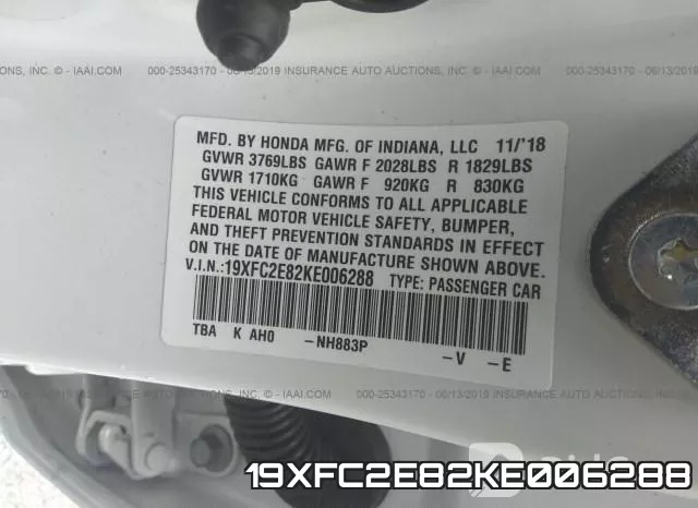 19XFC2E82KE006288 фото 10