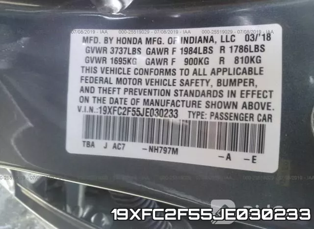 19XFC2F55JE030233 фото 10