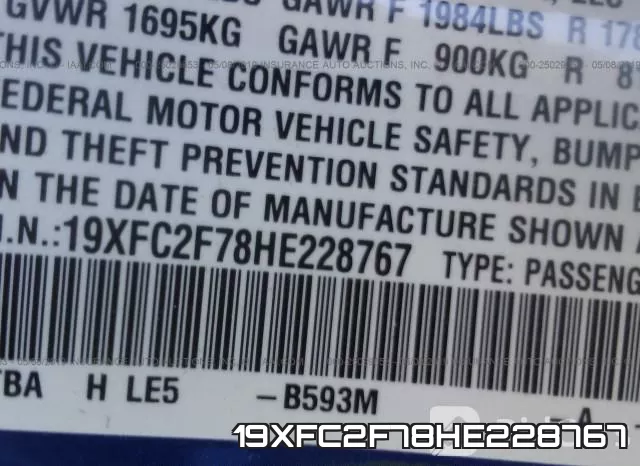 19XFC2F78HE228767 фото 10
