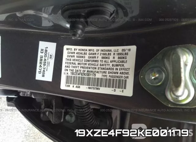 19XZE4F92KE001179 фото 10
