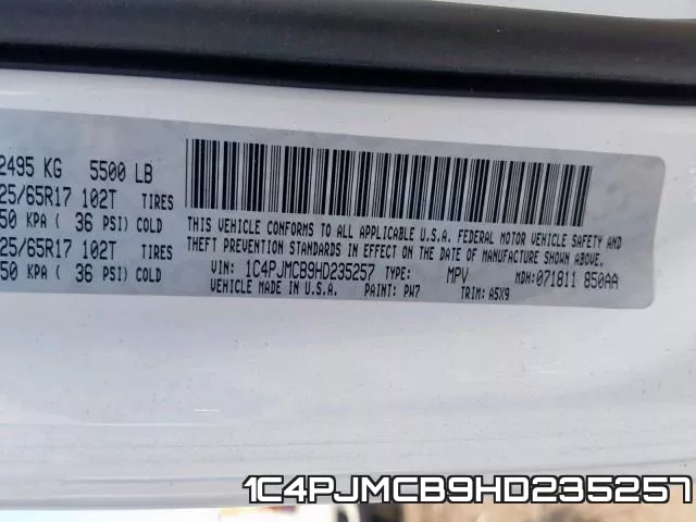 1C4PJMCB9HD235257 фото 2