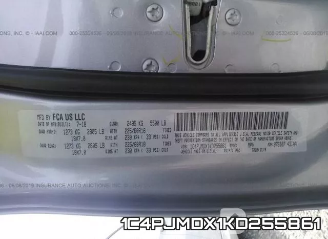 1C4PJMDX1KD255861 фото 10