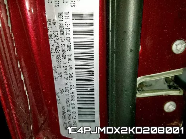 1C4PJMDX2KD208001 фото 2