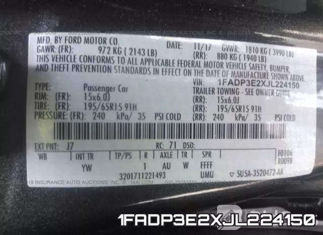 1FADP3E2XJL224150 фото 10