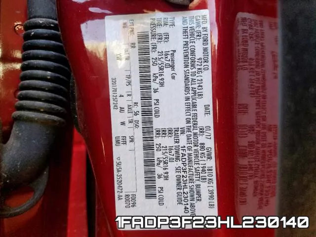 1FADP3F23HL230140 фото 2