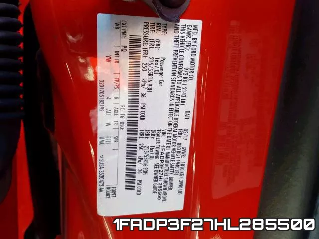 1FADP3F27HL285500 фото 2