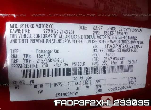 1FADP3F2XHL233035 фото 10