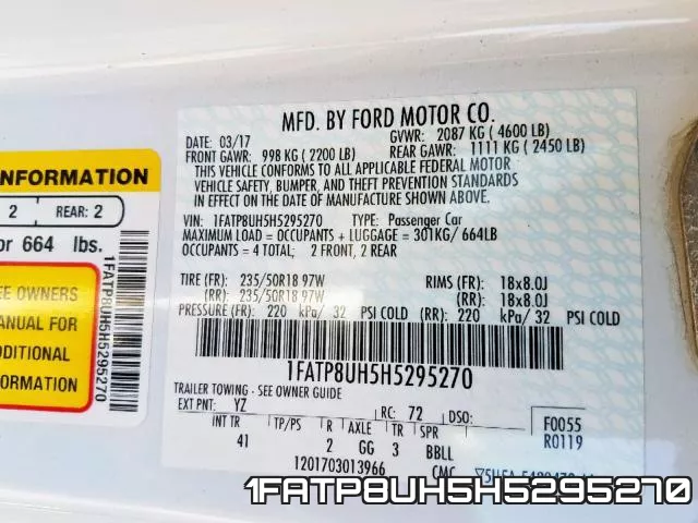 1FATP8UH5H5295270 фото 2