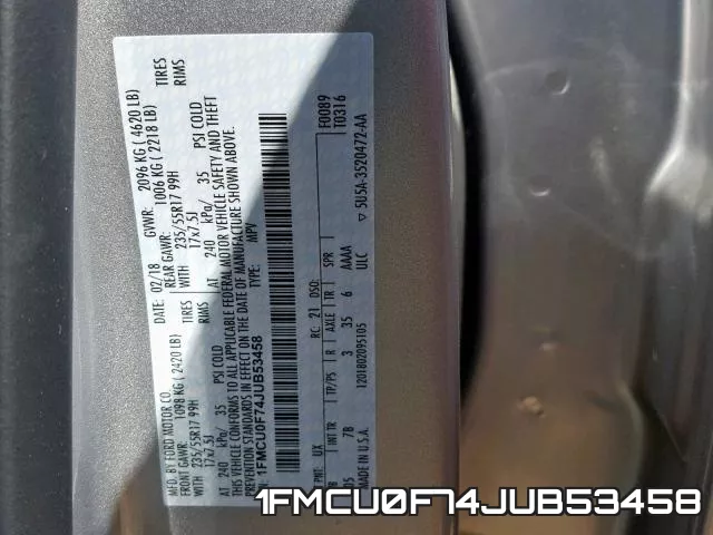 1FMCU0F74JUB53458 фото 2