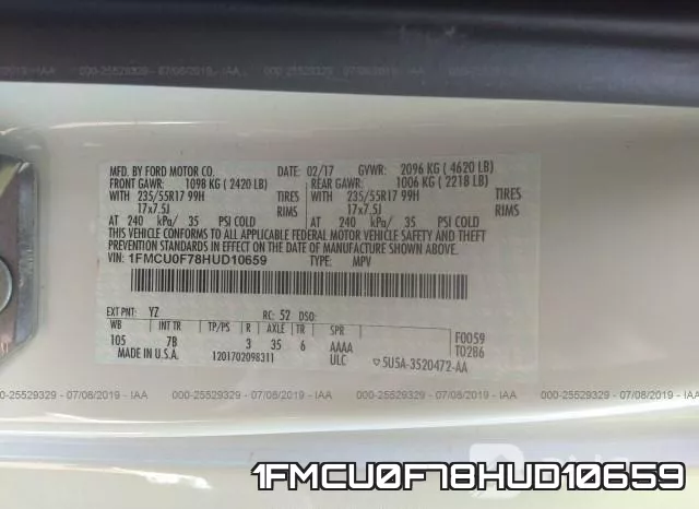 1FMCU0F78HUD10659 фото 10