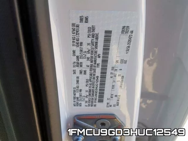 1FMCU9GD3HUC12549 фото 2