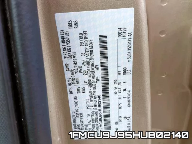 1FMCU9J95HUB02140 фото 2