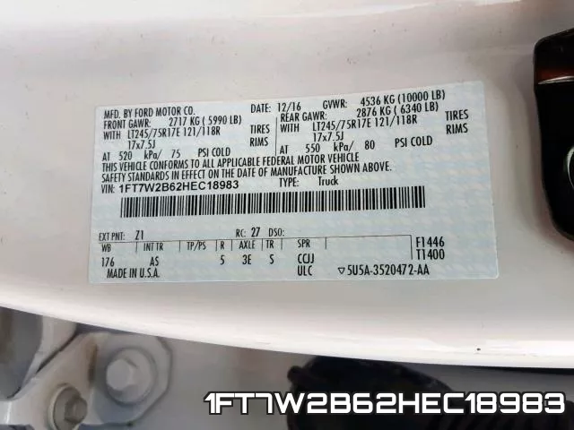 1FT7W2B62HEC18983 фото 2