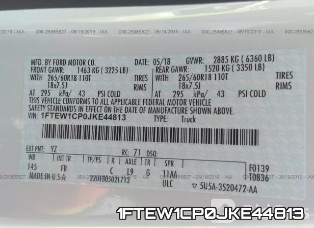 1FTEW1CP0JKE44813 фото 10