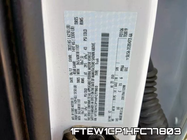 1FTEW1CP1HFC77803 фото 2