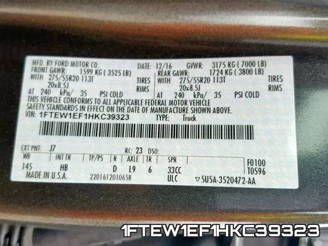 1FTEW1EF1HKC39323 фото 2