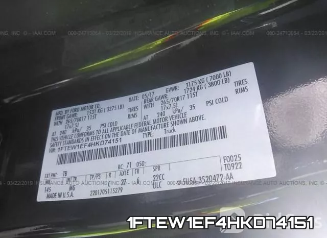 1FTEW1EF4HKD74151 фото 10