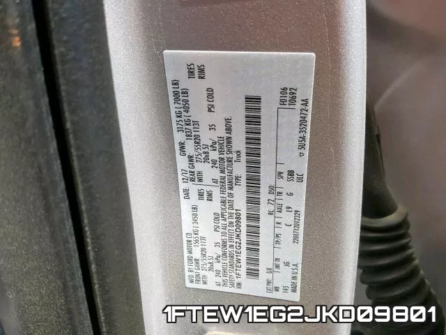 1FTEW1EG2JKD09801 фото 2