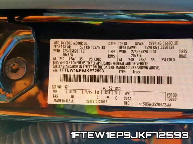 1FTEW1EP9JKF72593 фото 2
