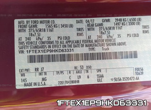 1FTEX1EP9HKD63331 фото 10