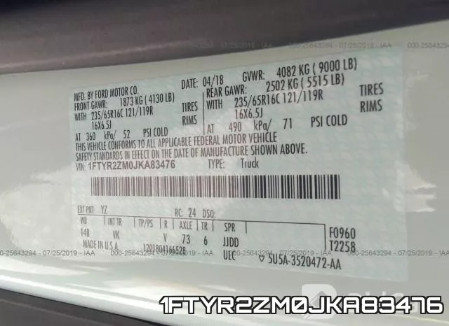 1FTYR2ZM0JKA83476 фото 10