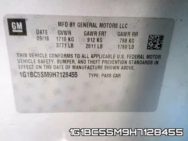 1G1BC5SM9H7128455 фото 2