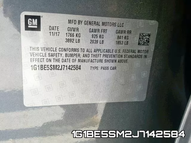 1G1BE5SM2J7142584 фото 2