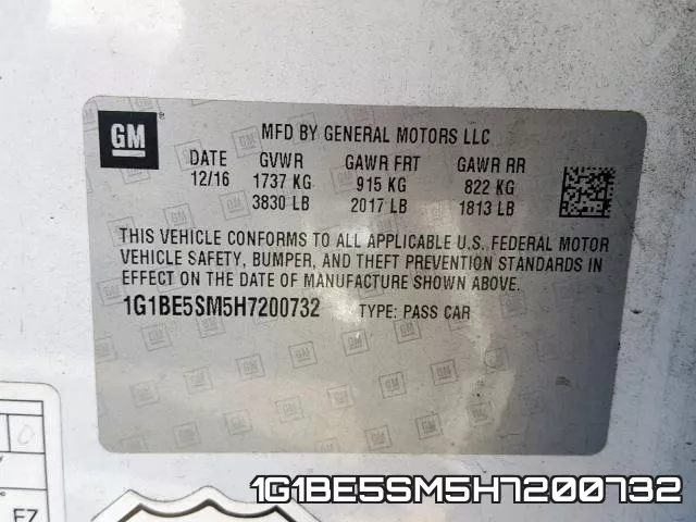 1G1BE5SM5H7200732 фото 2